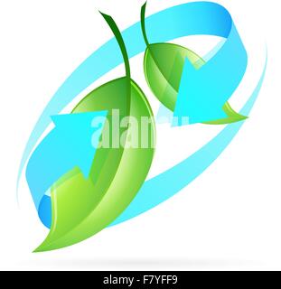 L'icône Vert feuilles Illustration de Vecteur