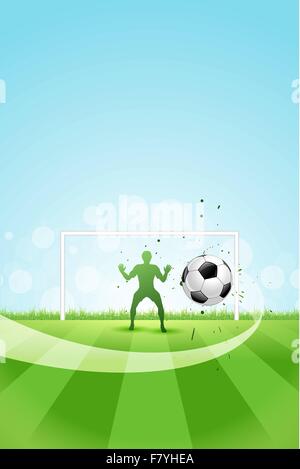 Arrière-plan de soccer avec gardien et Ball Illustration de Vecteur