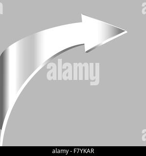 Flèche d'argent et fond gris neutre Illustration de Vecteur