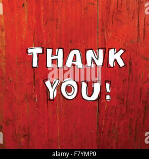 Merci la conception de cartes sur rouge Bandes de texture. Vector Illustration de Vecteur