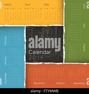 Résumé calendrier par saisons, 2014. Vector, EPS10 Illustration de Vecteur