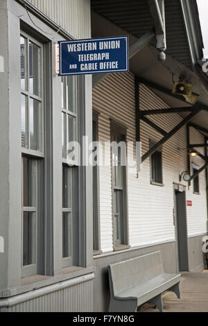 Cass, West Virginia - Le bureau de télégraphe et de câble dans la gare dans une ville de compagnie, maintenant partie d'un state park. Banque D'Images