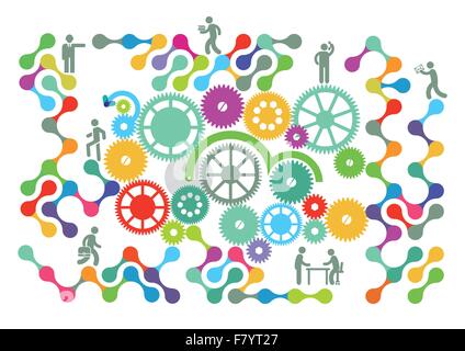 Le travail d'équipe réseau icône Illustration de Vecteur