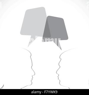 Coupe papier les personnes à communiquer avec bulle de message vierge Illustration de Vecteur