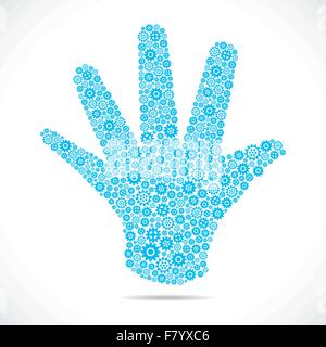 Engrenage bleu faire main ouverte stock vector Illustration de Vecteur