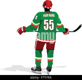 Joueur de hockey sur glace. Vector illustration Illustration de Vecteur