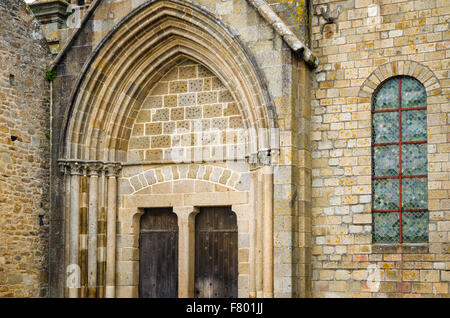 La porte de l'abbaye, monastère du Mont Saint-Michel, Normandie, France Banque D'Images