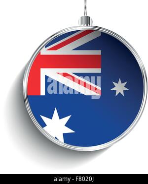 Joyeux Noël Silver Ball avec drapeau Australie Illustration de Vecteur