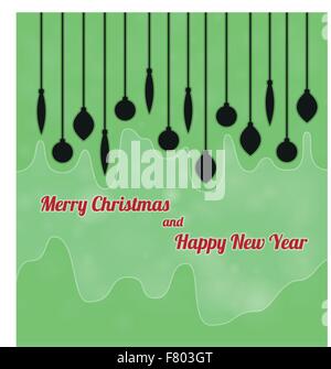 Joyeux Noël et bonne année d'ornements Illustration de Vecteur