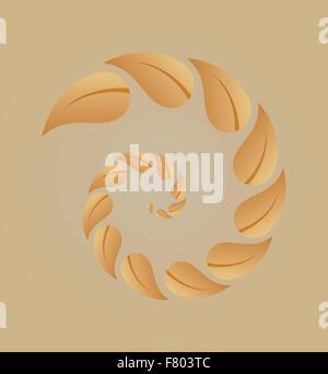 Spirale de feuilles jaunes Illustration de Vecteur