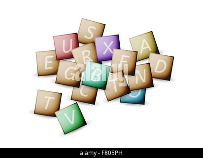 Cubes et lettres Illustration de Vecteur