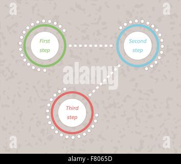 Trois étapes des infographies Illustration de Vecteur