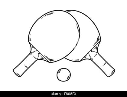 Deux raquettes de ping-pong Illustration de Vecteur
