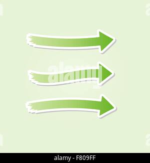 Trois flèches vertes Illustration de Vecteur