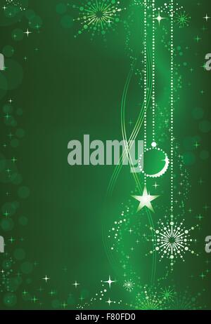 Abstract green fond de Noël avec des ornements et décoration Illustration de Vecteur