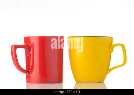 Tasses rouge et jaune Banque D'Images