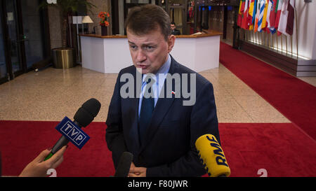 Bruxelles, Bxl, Belgique. 9Th Jul 2015. Le ministre de l'intérieur polonais Mariusz B ?aszczak pendant (conseil des ministres de l'intérieur JAI Justice et affaires intérieures) au siège du Conseil européen à Bruxelles, Belgique Le 04.12. Credit : ZUMA Press, Inc./Alamy Live News Banque D'Images