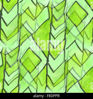 Aquarelle vert transparent fond papier peint fait main triangle Banque D'Images