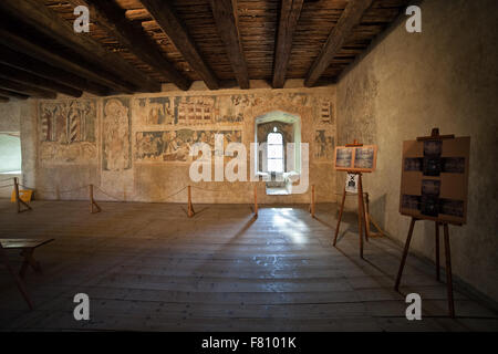 La Pologne, Siedlecin, Tour Ducal - Chevalier de la tour, sir Lancelot, le Roi Arthur et les Chevaliers de la Table ronde, unique légende medie Banque D'Images