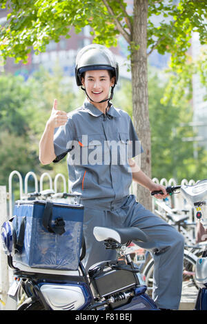 Livreur à emporter Banque D'Images