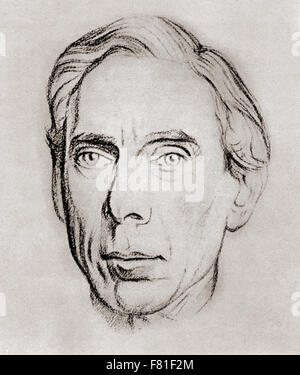 Bertrand Arthur William Russell, 3 comte Russell, 1872 -1970. La philosophe, logicien et mathématicien, historien, écrivain, critique social et activiste politique. Après le tirage par Sir William Rothenstein. Banque D'Images