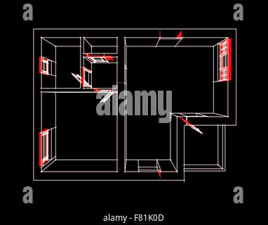 Croquis 2d de vacances murs sans sombre Banque D'Images