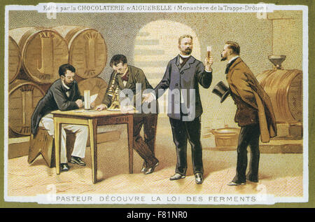 LOUIS PASTEUR (1822-1895) chimiste français expliquant le processus de fermentation sur 1858 Banque D'Images