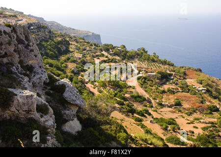 Vue sur les falaises de Dingli à Malte Banque D'Images