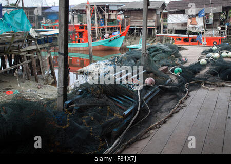 Sekinchan village de pêcheurs, la péninsule malaise. Banque D'Images