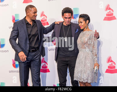 Will Smith , Jada Pinkett et Willard Christopher Smith III assister à la 16e Conférence annuelle de Latin Grammy Awards à Las Vegas Banque D'Images