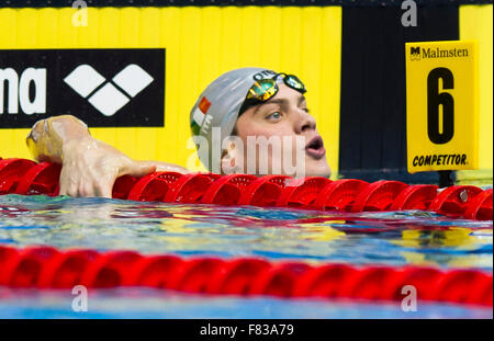 Netanya, Israël. 08Th Nov, 2015. SABBIONI Simone ITA le 100 m dos dernière Netanya, Israel, LEN Institut Wingate Court Européenne Championnat de natation Cours 2 - 6 décembre, 2015 Netanya 04-12-2015 Giorgio Perottino Photo/ © Insidefoto/Alamy Live News Crédit : Insidefoto/Alamy Live News Banque D'Images