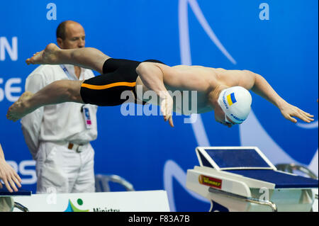 Netanya, Israël. 08Th Nov, 2015. Andriy GOVOROV UKR le 100 m nage libre Netanya, Israel, LEN Institut Wingate Court Européenne Championnat de natation Cours 2 - 6 décembre, 2015 Netanya 04-12-2015 Giorgio Perottino Photo/ © Insidefoto/Alamy Live News Crédit : Insidefoto/Alamy Live News Banque D'Images