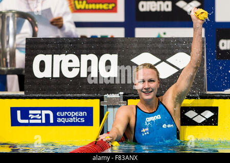 Netanya, Israël. 08Th Nov, 2015. Sarah SJOESTROEM SWE 100m nage libre finale femmes Netanya, Israel, LEN Institut Wingate Court Européenne Championnat de natation Cours 2 - 6 décembre, 2015 Netanya 04-12-2015 Photo Giorgio Scala/ © Insidefoto/Alamy Live News Crédit : Insidefoto/Alamy Live News Banque D'Images