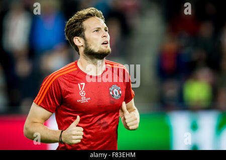 EINDHOVEN - 14 SEPTEMBRE : Daley Blind lors de l'échauffement pour la Ligue des Champions match PSV - Manchester United à la Philip Banque D'Images