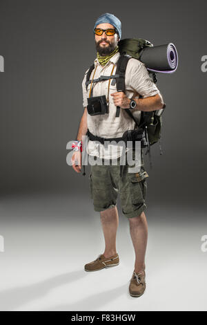 Portrait d'un homme entièrement tourist Banque D'Images