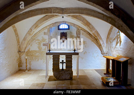 La crypte de l'église de la Sainte Trinité, Bosham, Sussex, England UK Banque D'Images