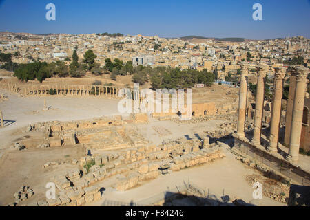 Ruines romaines de Jerash, Jordanie Banque D'Images