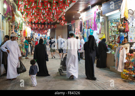 Mutrah souk à Mascate, la capitale du Sultanat d'Oman. Banque D'Images