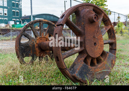 Les roues d'abandon et de la vapeur locomotive. Virginia Museum of Transportation Banque D'Images