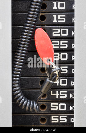 Détail formateur levage de poids avec une serrure Banque D'Images