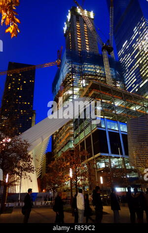 World Trade Center la nuit Banque D'Images