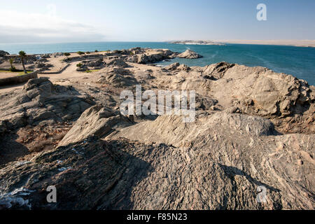 Shark Island paysage rocheux - Luderitz, Namibie, Afrique Banque D'Images