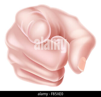 Une main pointant un doigt vers vous, le spectateur a besoin de vous comme ou veut que vous poster Banque D'Images