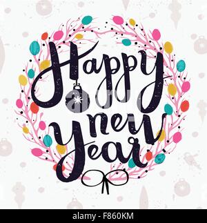 Bonne année illustration lettrage fait main Illustration de Vecteur