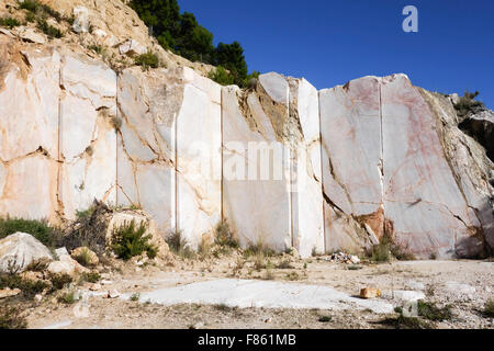 La carrière de marbre dans la Sierra de la Nieves, Nyborg, Andalousie, espagne. Banque D'Images