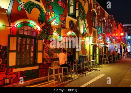 Bar coloré sur Haji Street dans Little India à Singapour, République de Singapour Banque D'Images