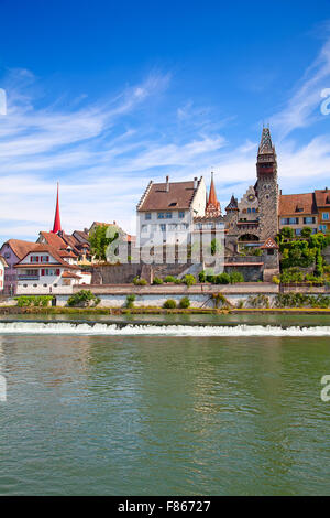 La vieille ville de Bremgarten, près de Zurich, Suisse Banque D'Images