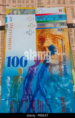 Billets de banque suisses Banque D'Images