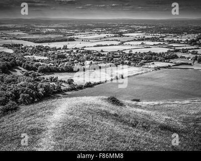 Devil's Dyke, Sussex, South Downs Way, Brighton, paysage noir et blanc Banque D'Images