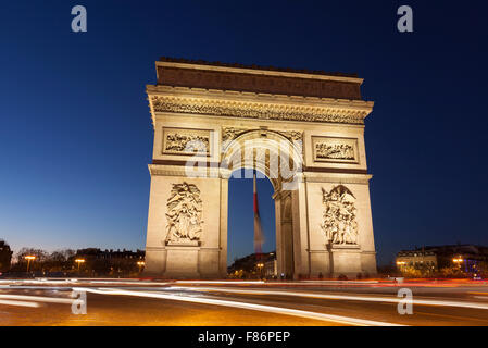 Arc de Triomphe à la place Charles de Gaulle, Paris, Ile-de-France, France Banque D'Images